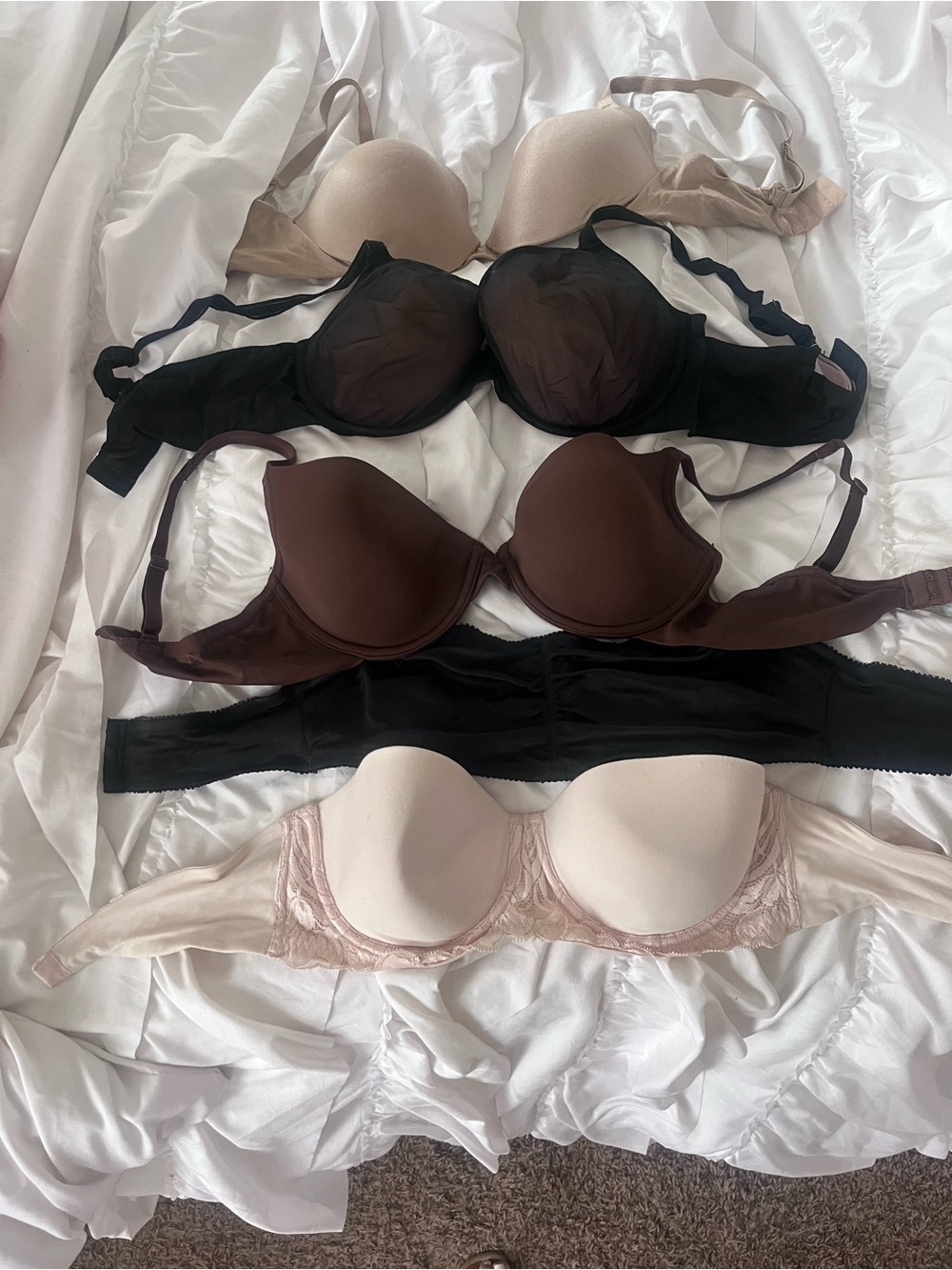 Victoria's Secret Multi-Pack Bra Set in Beige, Black, Brown, Cream